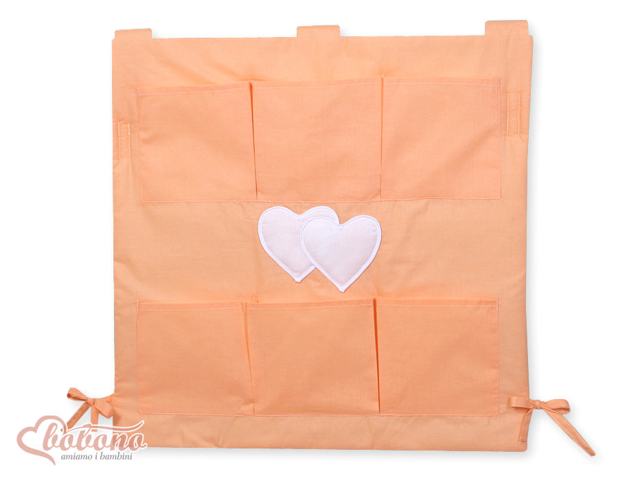 Hängande hjärtan babysängorganisatör - multifunktionell förvaringshängmatta - 6 rymliga fickor