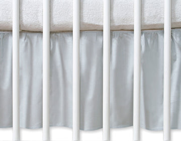 Dammvolang - maskeringsvolang - snyggt färdig spjälsäng - 140x70cm - 100% bomull - grå