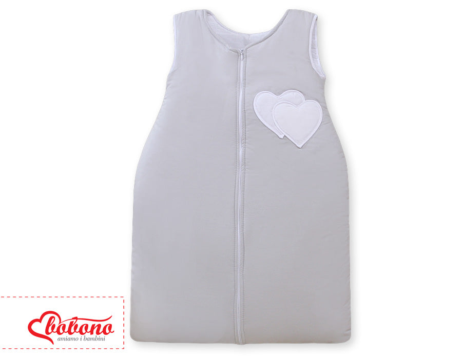 Hängande hjärtan grå sovsäck - Sovsäck - Mjuk och antiallergisk bomull för optimal komfort