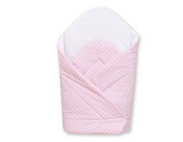 Baby nest, babynestje, veilig en comfortabel voor pasgeborenen – roze ruit, katoenen materiaal