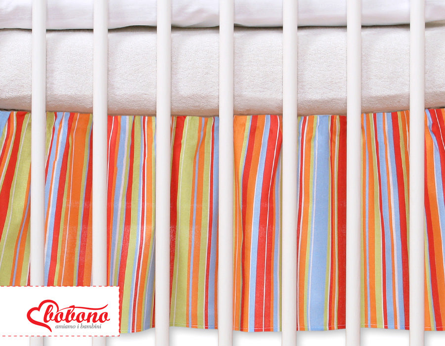 Dekorativ tyggirlang för babysäng, maskeringstyg, mjuk bomull - 140x70 cm - orange ränder