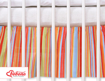 Dekorativ tyggirlang för babysäng, maskeringstyg, mjuk bomull - 140x70 cm - orange ränder