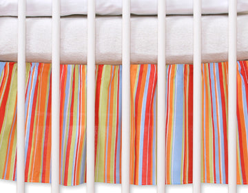 Stofkraag voor babybedje - bedomranding - sfeervol met masking volant, 120x60 cm
