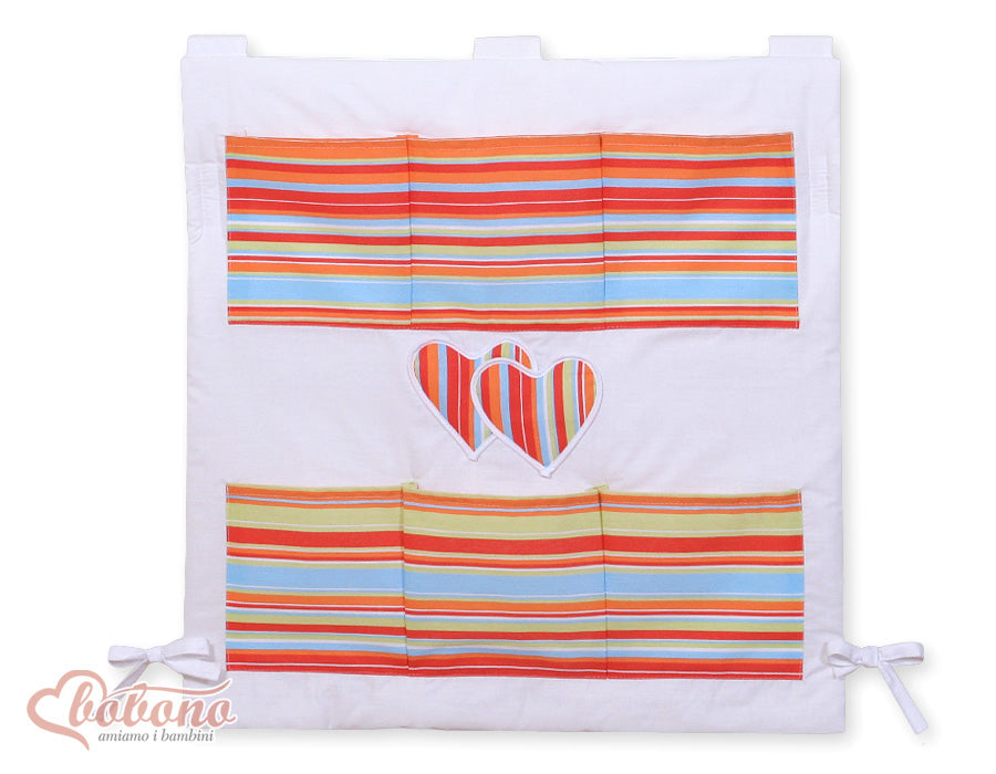 Hängande hjärtformad spjälsängsorganisatör - Babyorganisatör - 6 praktiska förvaringsfack