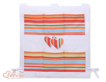 Hängande hjärtformad spjälsängsorganisatör - Babyorganisatör - 6 praktiska förvaringsfack