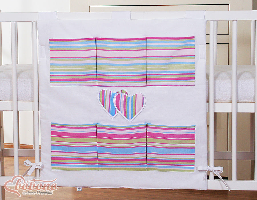 Hängande förvaringsväska vid sängkanten med 6 praktiska fack för organisering av leksaker