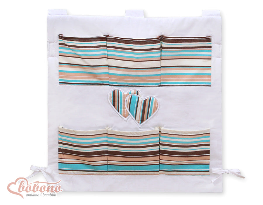 Hängande sängväska - Organisationssängväska - 6 rymliga förvaringsfack, 100 % bomull