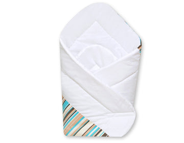 Babynest - baby nestje - 100% katoen - ademend - bruin gestreept - veilig en comfortabel