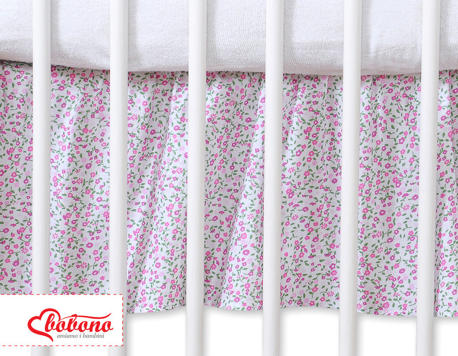 Bedrok - dust ruffle - 100% katoen - maskerende sierplooi - 140x70 cm - babybedje