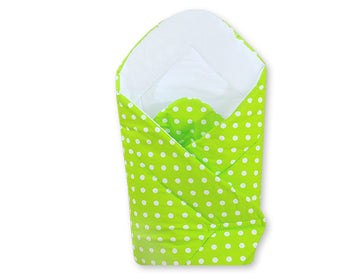 Babynest - babynestje - 100% katoen - ademend - witte stippen op groen