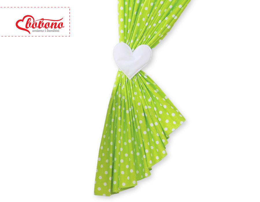 Barnrumsgardiner - fönsterbeklädnader - stämningsfulla hängande hjärtan, tvättbar bomull, 2 stycken