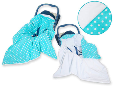 Dubbelsidig bilbarnstolsfilt - omlottfilt - extra mjuk och varm minkybomull