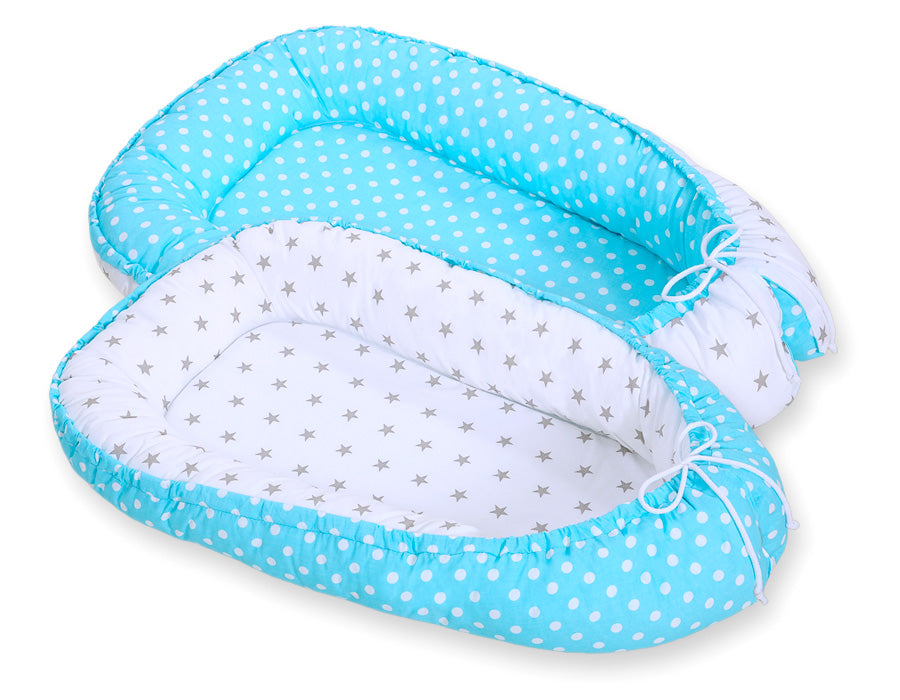Baby nest cocon – Omkeerbare babylounger – Verstelbaar en Oeko-Tex gecertificeerd katoen