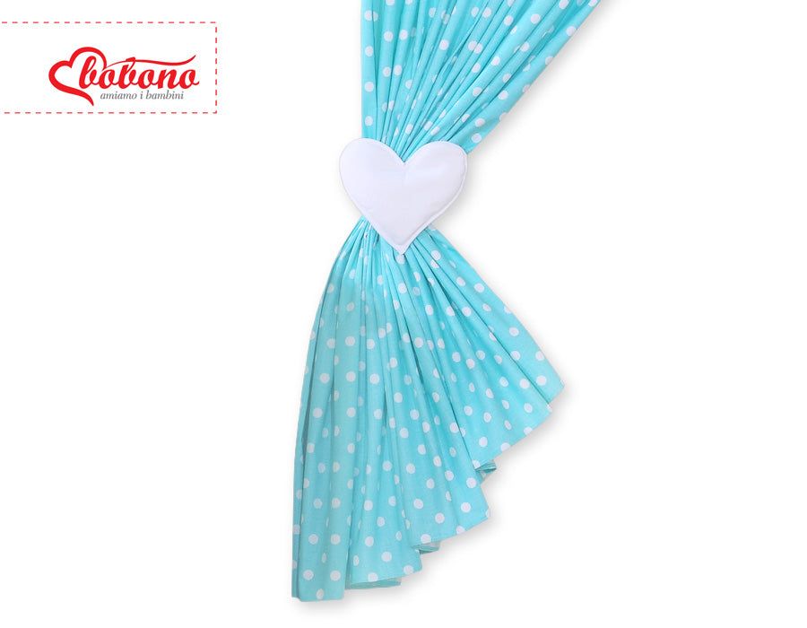 Gardiner till babyrummet - barngardiner - tvättbara och 100 % bomull, set om 2, Hängande hjärtan