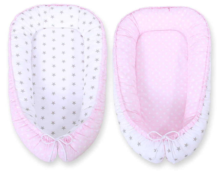 Baby nestje - cocoon - Oeko-Tex katoen - verstelbaar en dubbelzijdig - veilig en comfortabel