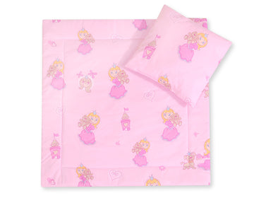 Baby beddengoed set - 2-delig dekbed en kussen - ademend Oeko-Tex katoen - roze prinses