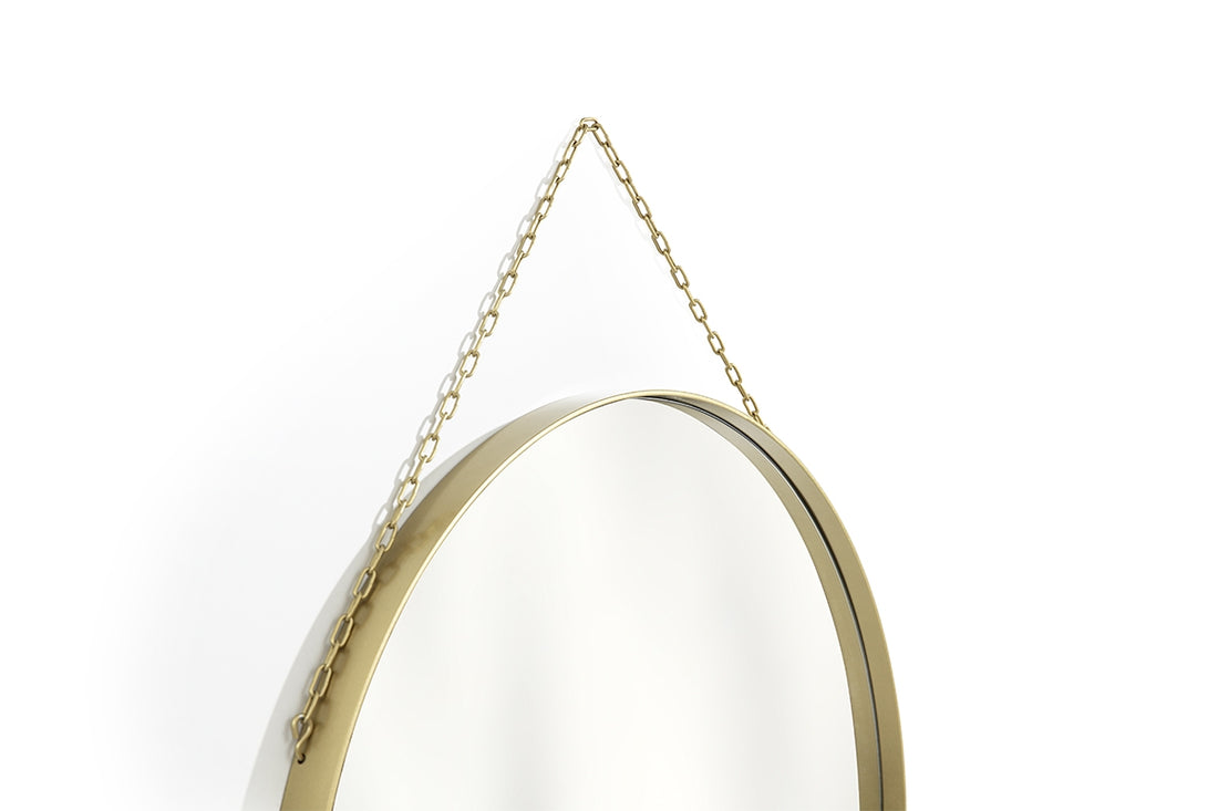 Nicole Ronde Spiegel 60 cm - Gouden Metalen Frame | Kleur: Goud | Maat: 60x60 cm