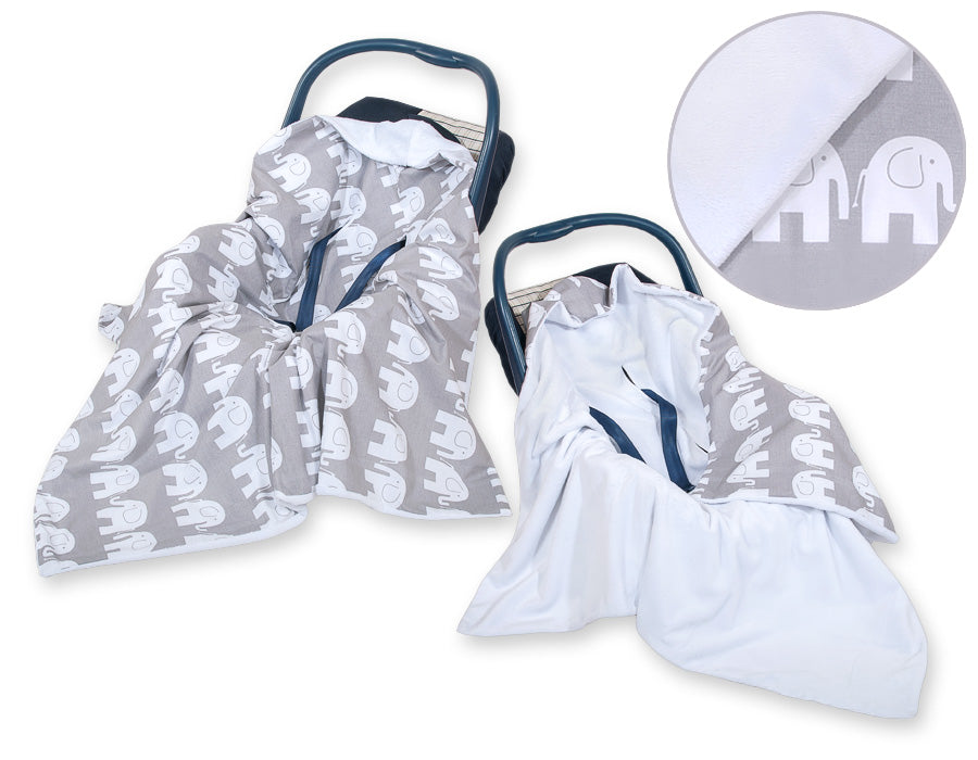 Stor bilbarnstolsfilt - omlottfilt - extra varm och mjuk minkbomull