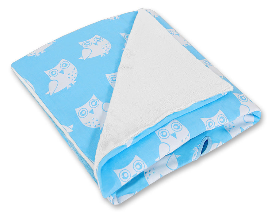 Stor bilsätesfilt - babyfilt - varm och mjuk minkbomull, med huva, universal