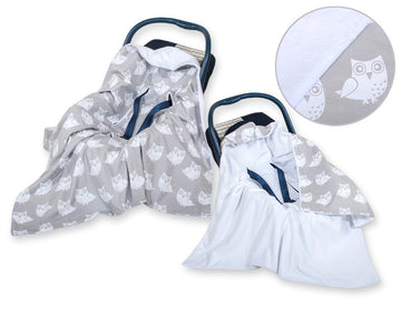 Dubbelsidig bilbarnstolsfilt - omlottfilt - extra varm och mjuk minky