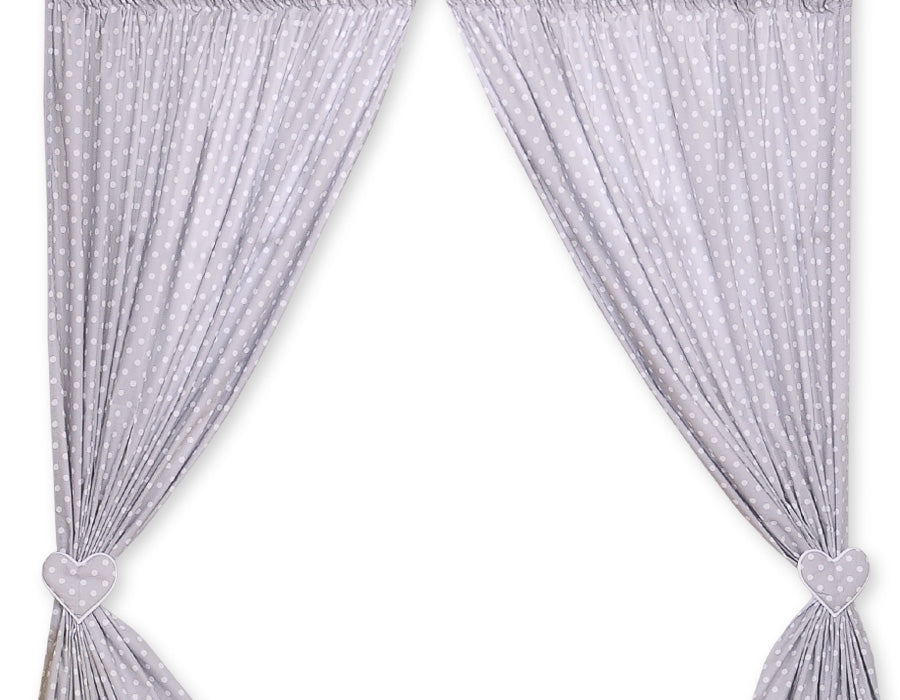 Gardiner till babyrum - barngardiner - 100 % bomull, tvättbara, set om 2, hjärtmönster