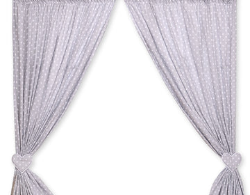 Gardiner till babyrum - barngardiner - 100 % bomull, tvättbara, set om 2, hjärtmönster