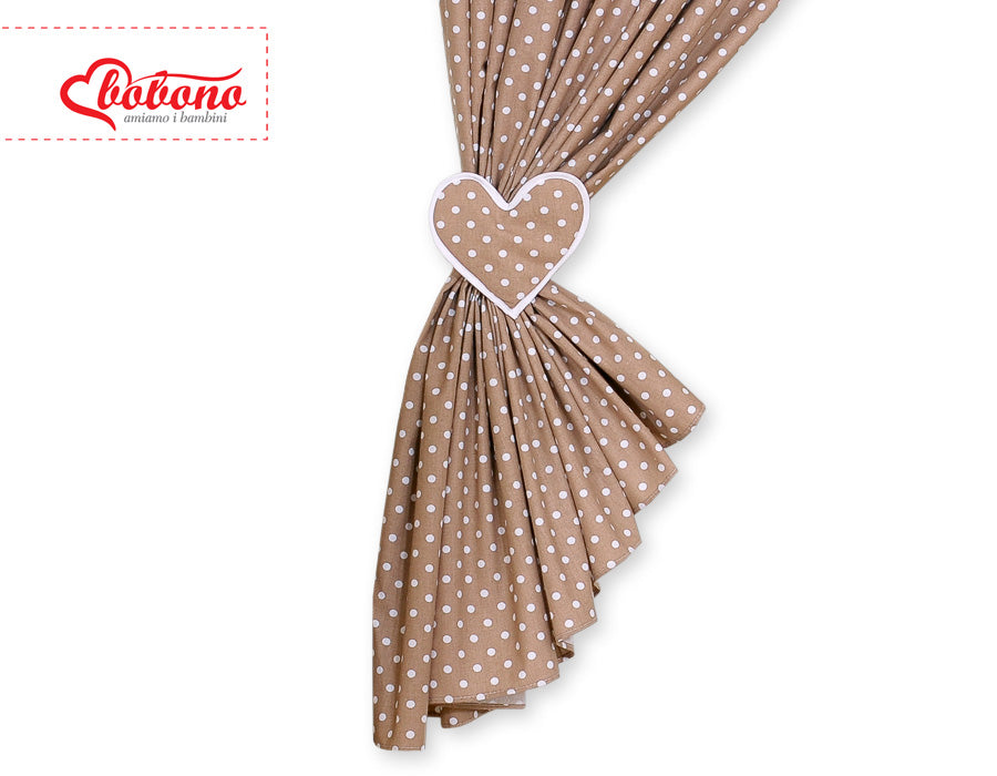 Gardiner till babyrummet - barngardiner - varm atmosfär - 100% bomull - set om 2 - vit/brun