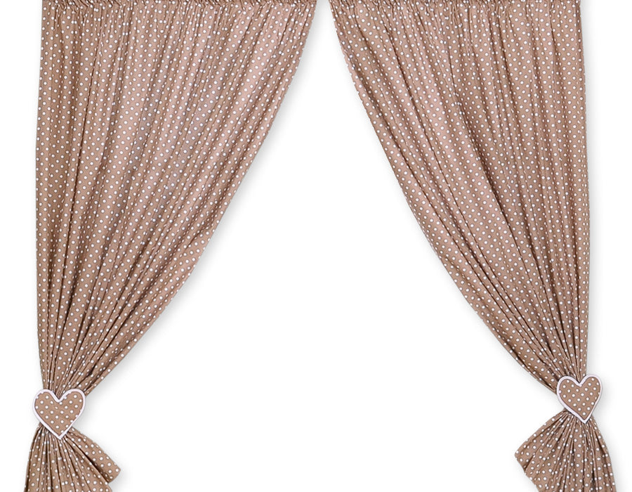 Gardiner till babyrummet - barngardiner - varm atmosfär - 100% bomull - set om 2 - vit/brun