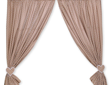 Gardiner till babyrummet - barngardiner - varm atmosfär - 100% bomull - set om 2 - vit/brun