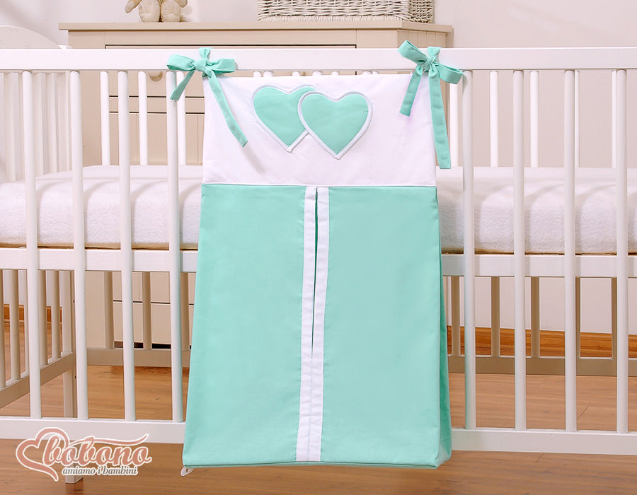 Blöjväska - förvaringsväska - 100% bomull och enkel att fästa på byrå eller skötbord