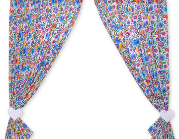 Set med 2 barnrumsgardiner - barngardiner - bomull, attraktivt blommönster