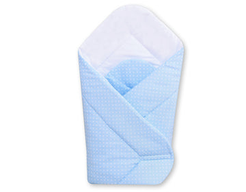 Babynest - babynestje - 100% katoen en ademend - witte polkadots op blauw