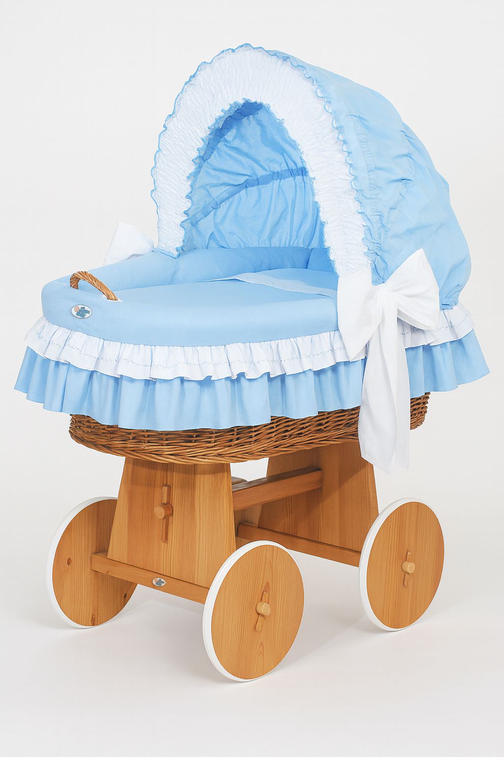 Wicker babynestje - babywiegje - natuurlijk, veilig en verstelbare kap voor rust
