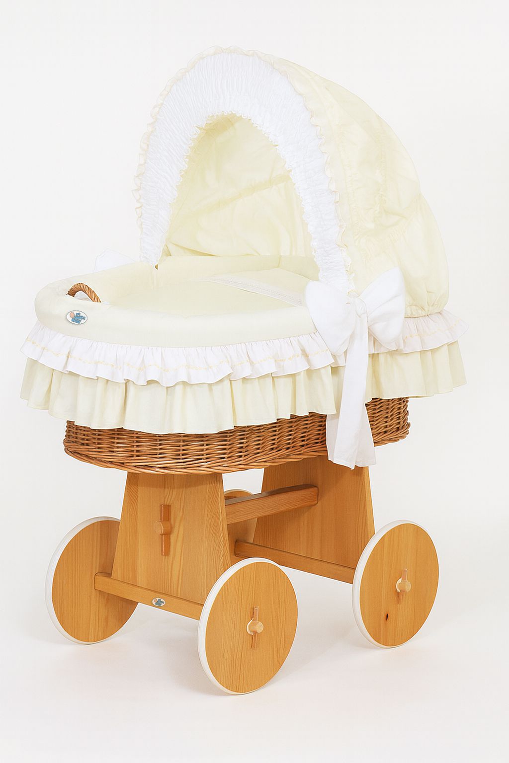 Wicker mandje met verstelbare kap - babywieg - natuurlijk, lichtgewicht en veilig voor pasgeborenen