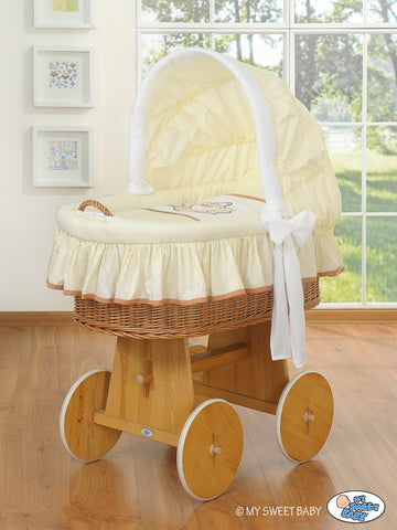 Wicker wiegje met kap - handgemaakte mand - grootste en comfortabele slaapplaats voor baby’s