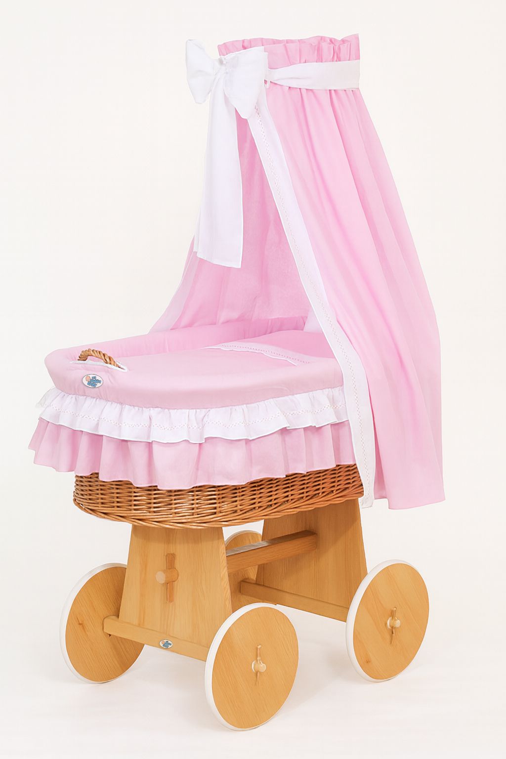 Wicker wieg, handgeweven babybed, natuurlijk & milieuvriendelijk met premium matras