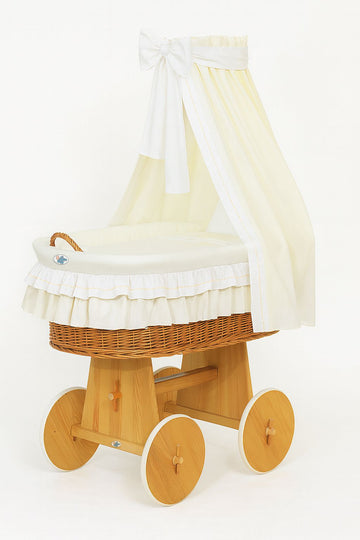 Wicker mandje met luifel Bellamy - babywieg - natuurlijk, veilig en comfortabel