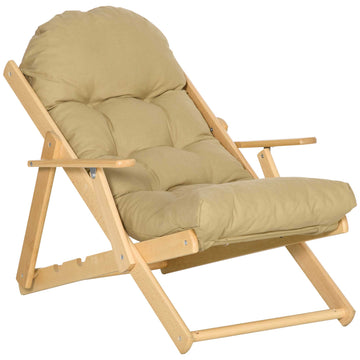 Relaxstoel met verstelbare rugleuning | Kleur: Bruin | Afmetingen: 89x71x96 cm