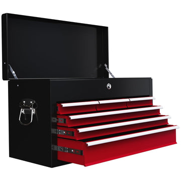 Gereedschapskist met 3 laden | Kleur: Rood+Zwart | Afmetingen: 26x60x34 cm