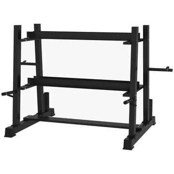 Dumbbellrek voor dumbbells, kettlebells en gewichten | Kleur: Zwart | Afmetingen: 75x131x80 cm
