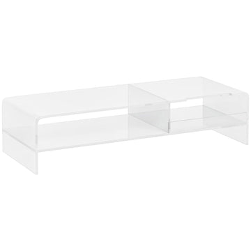 Acryl monitorstandaard met opbergruimte | Kleur: Transparant | Afmetingen: 50.8x19x12 cm