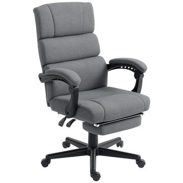 Bureaustoel met hoofdsteun en lendenkussen | Kleur: Grijs | Afmetingen: 68.5x56x105-115 cm