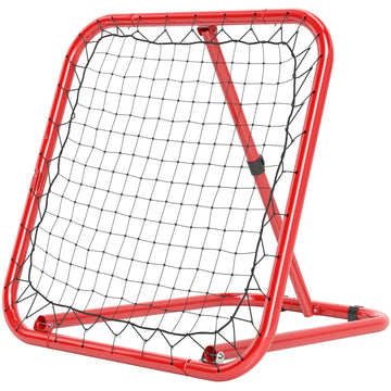 Voetbal reboundernet | Kleur: Zwart-rood | Afmetingen: 84x78x65-78 cm