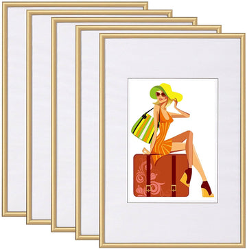 5-delige set kunststof fotolijsten | Goud | 28x35 cm