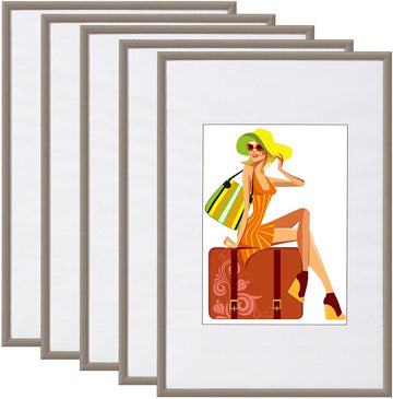 5-delige set kunststof fotolijsten 28 x 35 cm | Staal