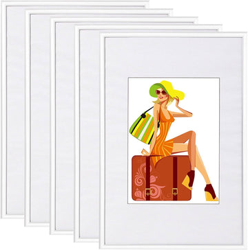 Set van 5 kunststof fotolijsten 15x20 cm | Wit