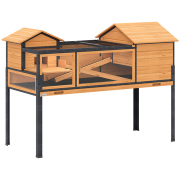 Schildpaddenhuis 2 verdiepingen met rampen | Kleur: Geel | Afmetingen: 128x63x96 cm