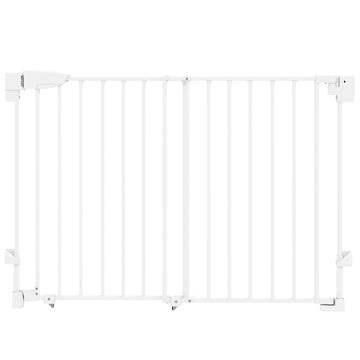 Traphek en huisdierhek met Auto-Close | Kleur: Wit | Afmetingen: 74,5-111,5x5x74,5 cm