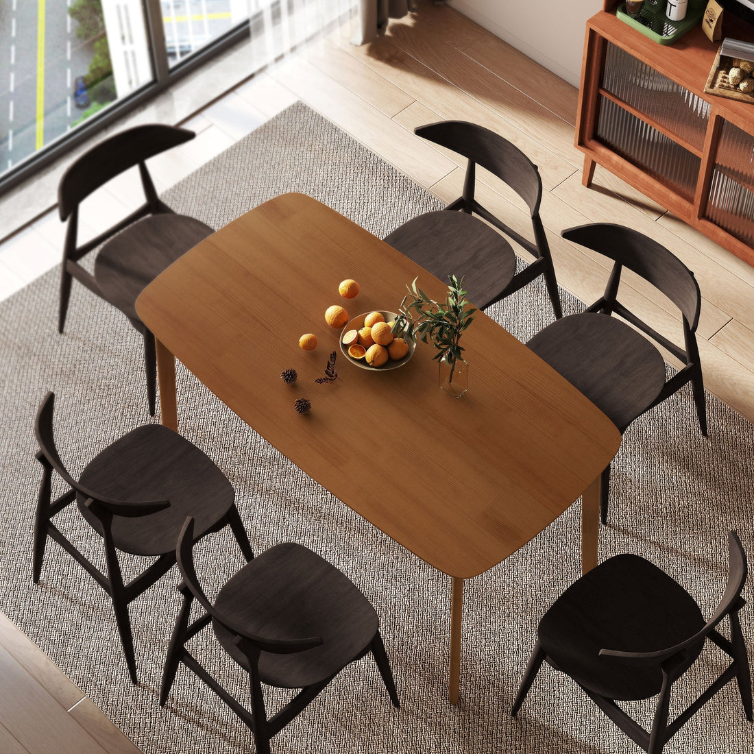 Eettafel van grenenhout - Landelijke stijl | Kleur: Bruin | Afmetingen: 80x150x76 cm