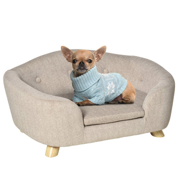Hondenbank voor kleine honden | Kleur: Crèmewit | Afmetingen: 70x47x30 cm